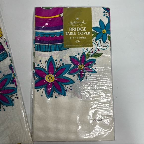 vintage hallmark paper tablecloths peacock angel teal purple kitschy christmas - Picture 3 of 5